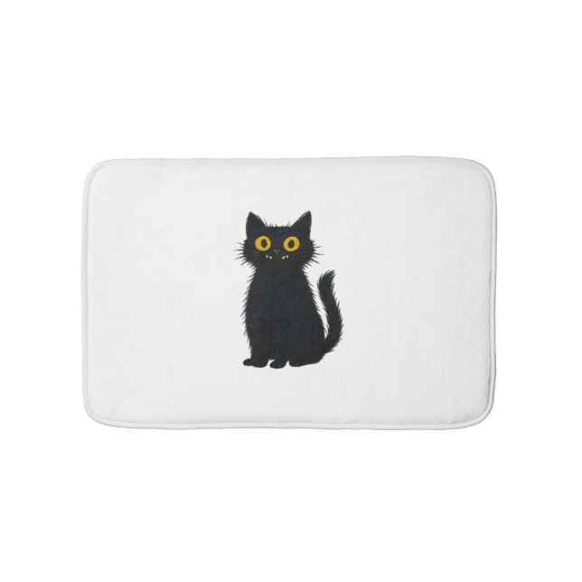 Black Cat Magic - Cute Halloween & Mystic Cat Art Badrumsmatta (Framsidan)