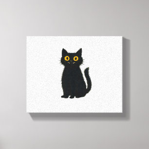 Black Cat Magic - Cute Halloween & Mystic Cat Art Canvastryck