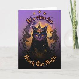 Black Cat Magic Halloween Kort