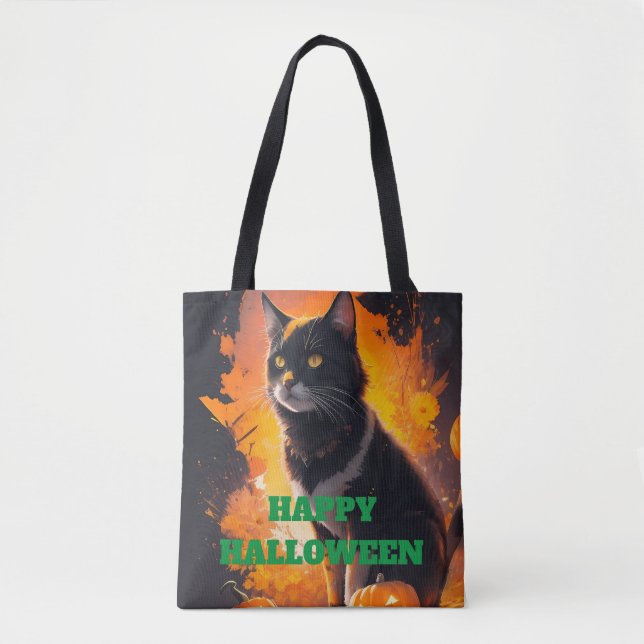 Black Cat Magik Tote Tygkasse (Framsida)