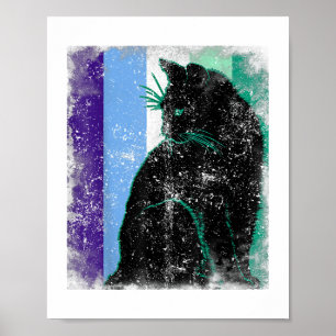 Black Cat Male HBT LGBTQ Gay MLM Pride Funny Cat Poster