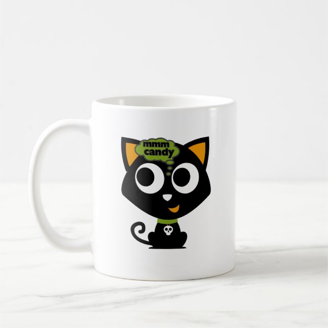 Black Cat ManCandy Halloween Kaffemugg (Vänster)