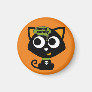 Black Cat ManCandy Halloween Magnet