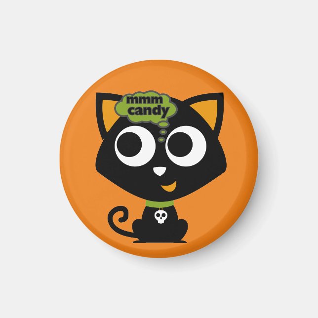 Black Cat ManCandy Halloween Magnet (Framsidan)
