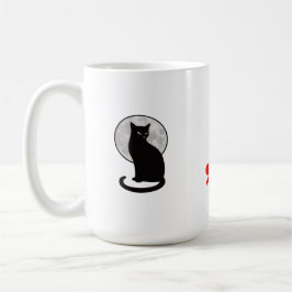 Black Cat & Måne Silhouette Kaffemugg
