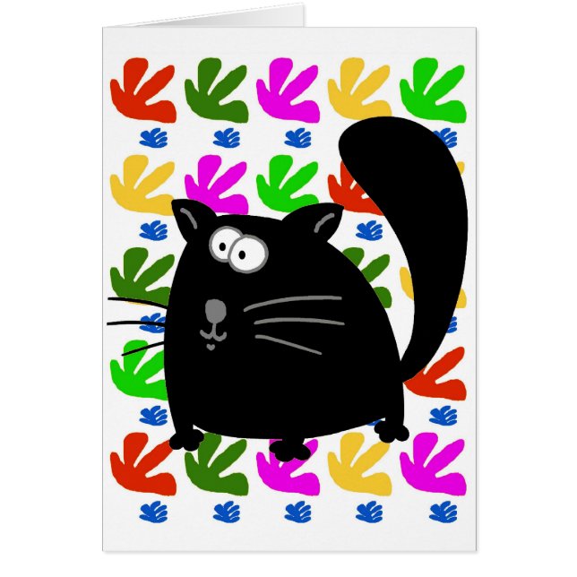 Black Cat Matisse Hälsningskort (Framsidan)