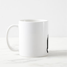 Black Cat med Blommigt Veil | Elegant Gothic Kattu Kaffemugg