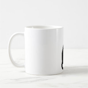 Black Cat med Blommigt Veil Elegant Gothic Kattu Kaffemugg