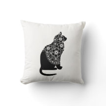 Black Cat med Blommigt Veil | Elegant Gothic Kattu