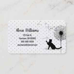 Black Cat med Dandelion på Pin Dots Visitkort