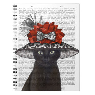 Black Cat med Fabulous Hat Anteckningsbok