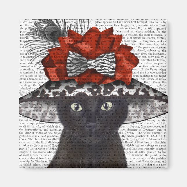 Black Cat med Fabulous Hat Magnet (Framsidan)