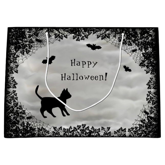 Black Cat med Fladdermus, Happy halloween! (Framsidan)