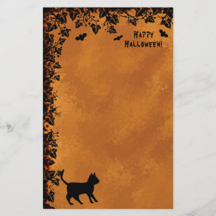 Black Cat med Fladdermus, Happy halloween Brevpapper