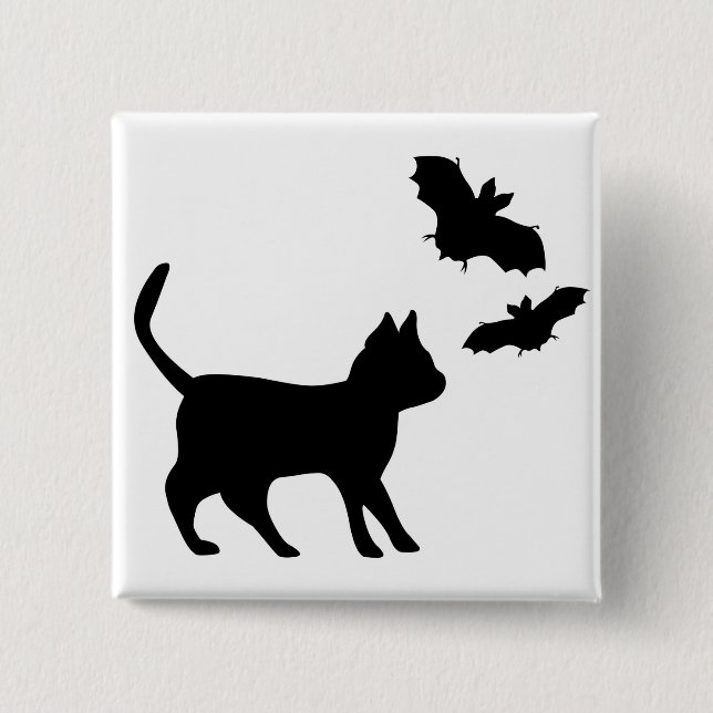 Black Cat med Fladdermus Knapp (Framsida)