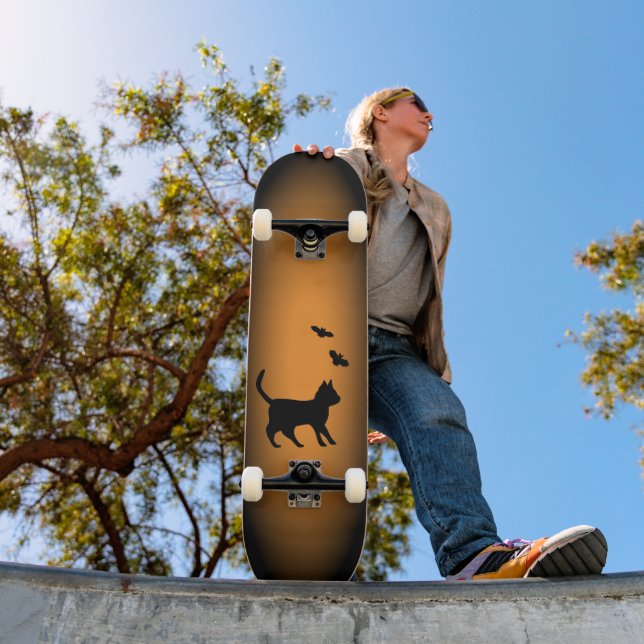 Black Cat med Fladdermus Mini Skateboard Bräda 18,5 Cm (Utomhus 1)