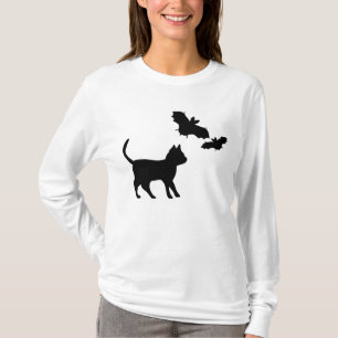 Black Cat med Fladdermus T Shirt