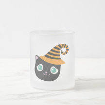 Black Cat med Ledsen Ögon och Whimsical Hat