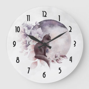 Black Cat med magic Full Moon Stor Klocka