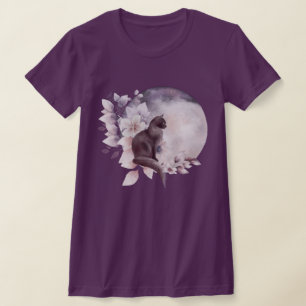 Black Cat med magic Full Moon T Shirt