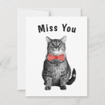 Black Cat med Red Polka Dot Bow Cute Miss You