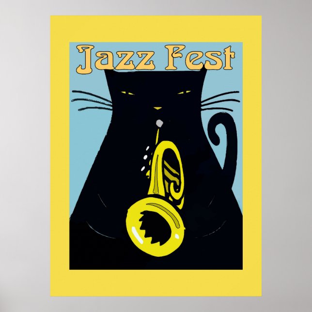 Black Cat med Trumpet Poster (Framsidan)