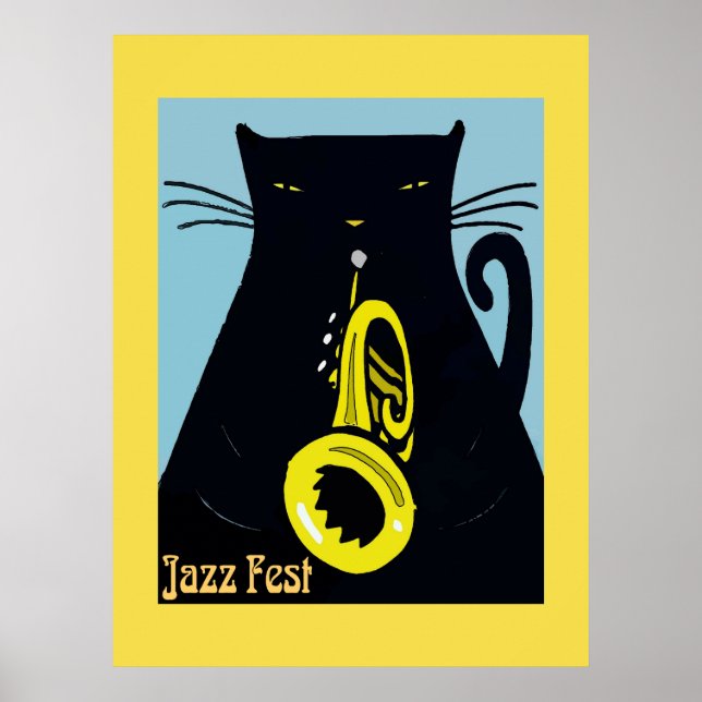 Black Cat med Trumpet Poster (Framsidan)