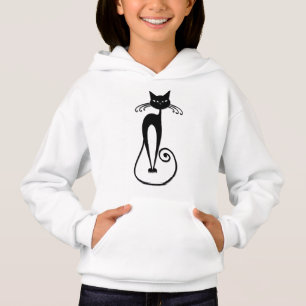 Black Cat med vit Smala T Shirt