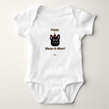 Black Cat Meow-A-Ween Baby Jersey Bodykostym