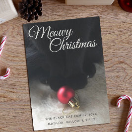Black Cat Meowy-julkort, Helgdag Card