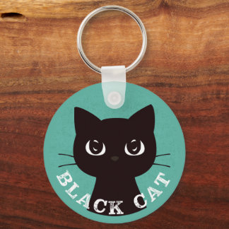 BLACK CAT | Minimalist Modern Pop Black Cat Nyckelring