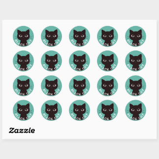 BLACK CAT | Minimalist Modern Pop Black Cat Runt Klistermärke