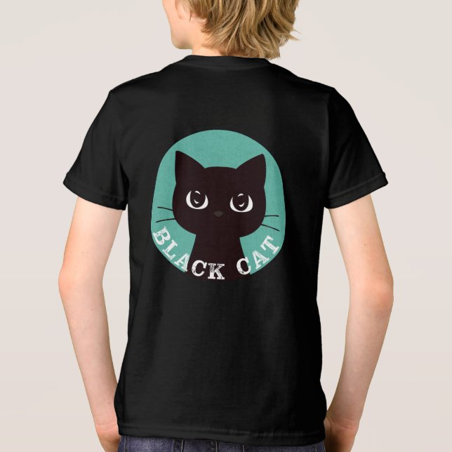 BLACK CAT | Minimalist Modern Pop Black Cat T Shirt (Baksida)