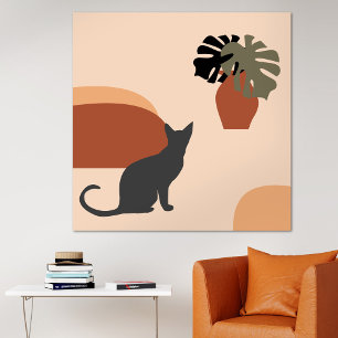 Black Cat Modern Abstrakt Poster