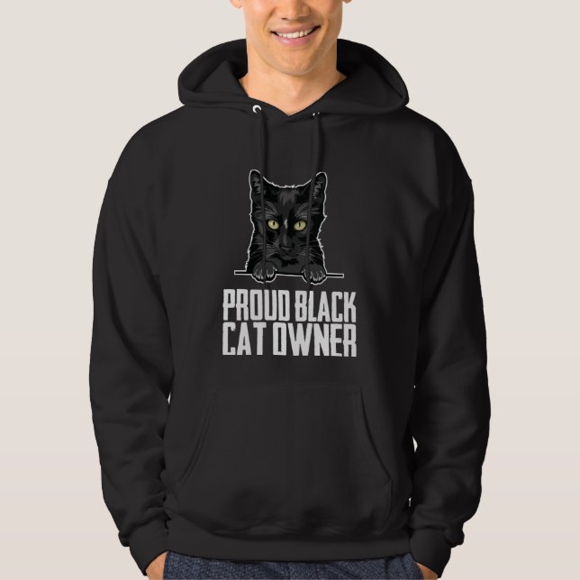 Black cat mom  Black kitten  Black cat father Hoodie (Framsida)