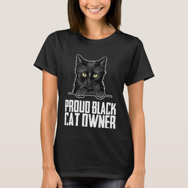 Black cat mom  Black kitten  Black cat father T Shirt (Framsida)