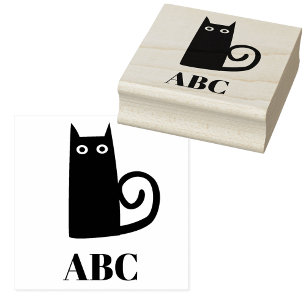 Black Cat Monogram Stämpel