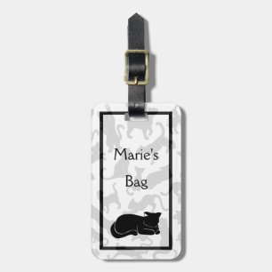 Black Cat Mönster Bagagebricka