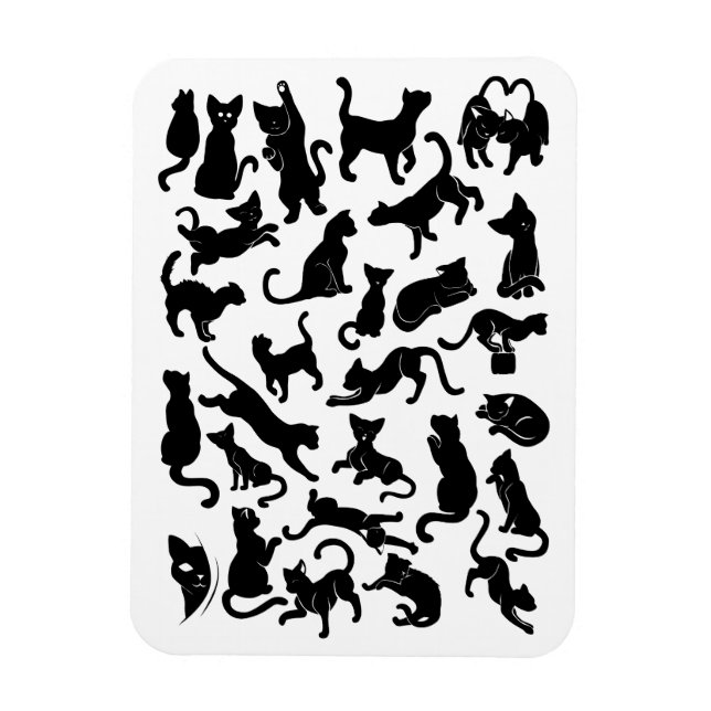 Black Cat Mönster Magnet (Vertikal)