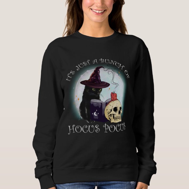 Black Cat Moon Funny Halloween Costume Bunch of Ho T Shirt (Framsida)