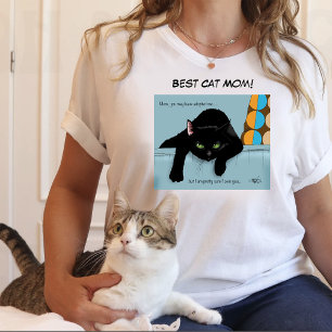 Black Cat Mors dag T Shirt