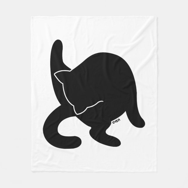 Black Cat mot Humans mp Fleecefilt (Framsidan)