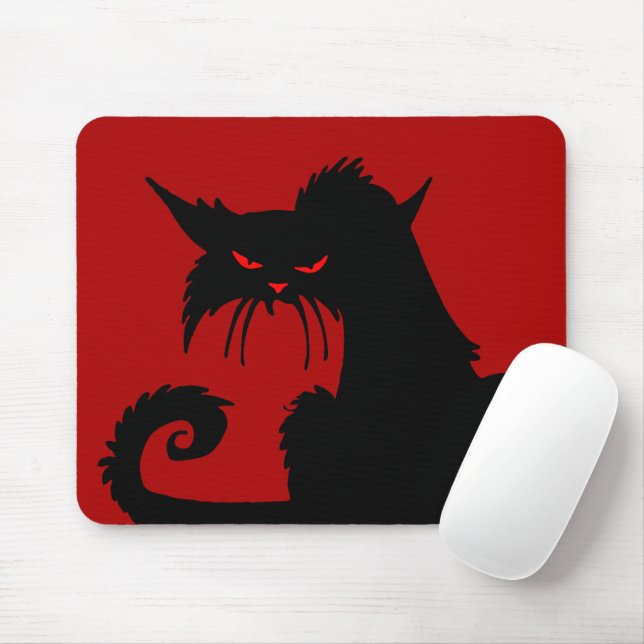 Black Cat Mouse Pad Musmatta (Med mus)
