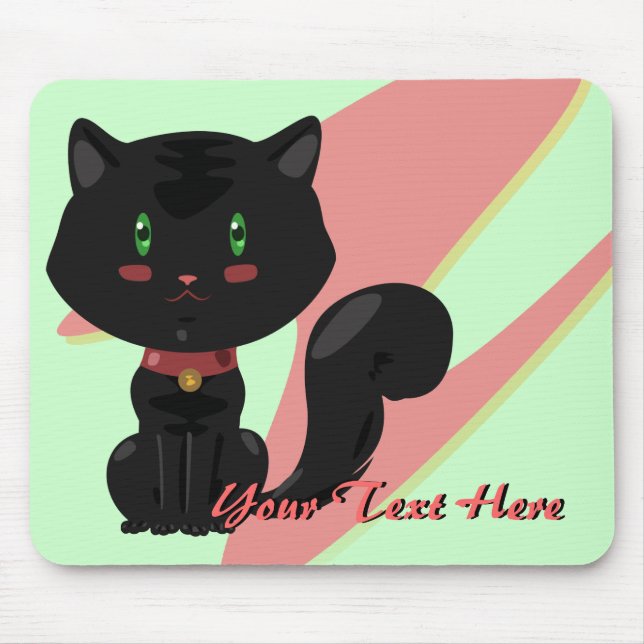 Black Cat Mousepad Musmatta (Framsidan)