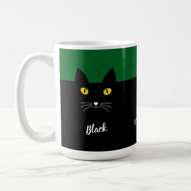 Black Cat Mug Gift for Cat Lovers | Personalized  Kaffemugg (Vänster)