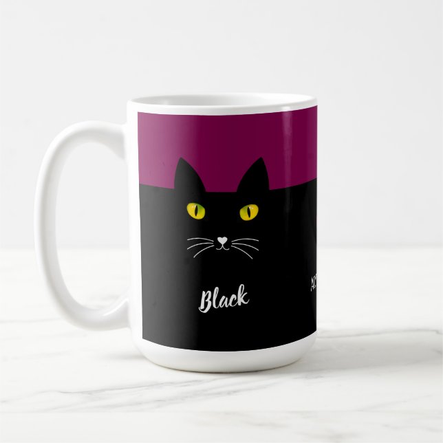 Black Cat Mug Gift for Cat Lovers | Personalized  Kaffemugg (Vänster)