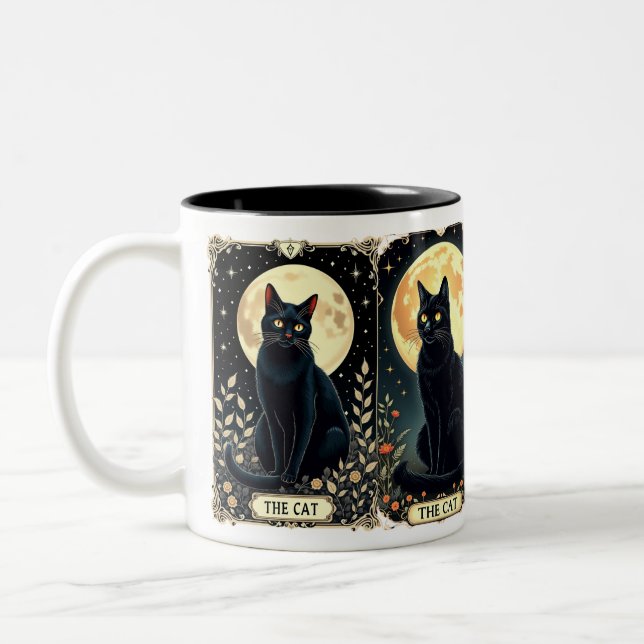 Black Cat Mugg Tarot Coffee Kopp Cat Théft Mugg (Vänster)