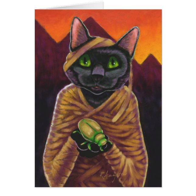 Black Cat Mummy Hälsningskort (Framsidan)