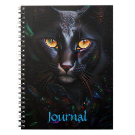 Black Cat Mystical Stil Art Journal Anteckningsbok