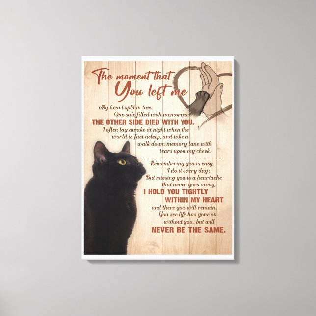 Black Cat när du Lämnat mig Canvastryck (Framsida)